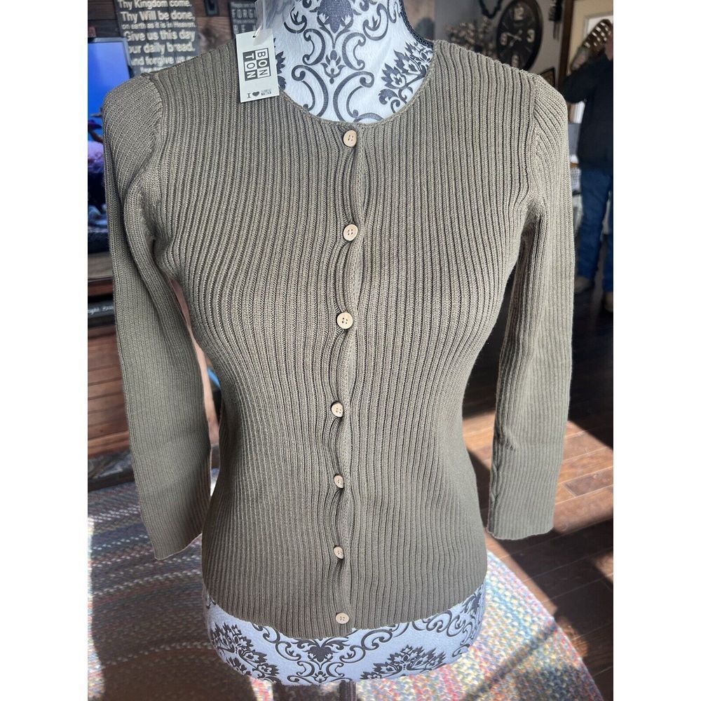 Bon Ton Button Up Sweater‎ NWT Size 12 Eur/ US S-M